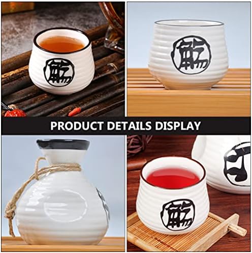 Fomiyes снимени очила керамички јапонски раб вклучуваат 1 шише Токури и 2 чаши Охоко за топла или ладна радост Традиционална