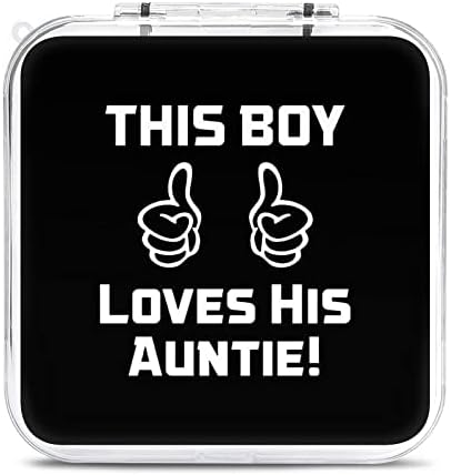 Ова момче ја сака својата тетка! Кутија за складирање на картички за игри, тврдо заштитно кутија за организатор за Nintendo Switch