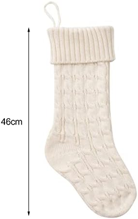 Добрите божиќни чорапи, шема за пресврт на божиќни чорапи плетено плетенка со голем капацитет што виси порибување за фестивалска забава, плетени