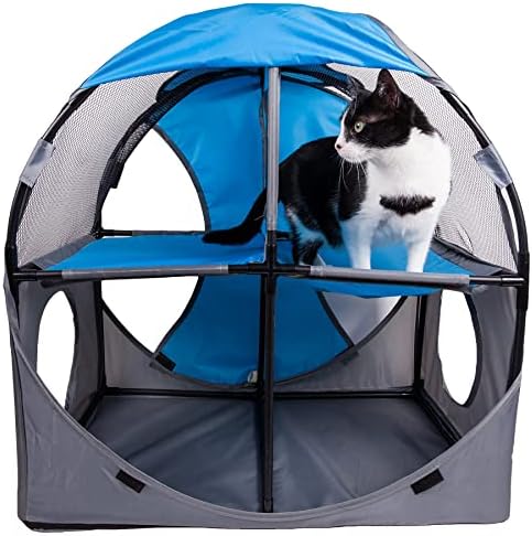Миленичиња живот „Кити-игра“ склопувачки патувања интерактивни мачки мачки дрво лавиринт куќа дневна тунелна салон, една големина, сина