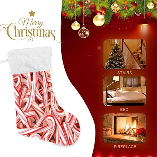 Алаза Божиќни чорапи Кенди Канс Божиќ Класик Персонализирани големи декорации за порибување за семејни сезонски празници Декор 1 пакет,
