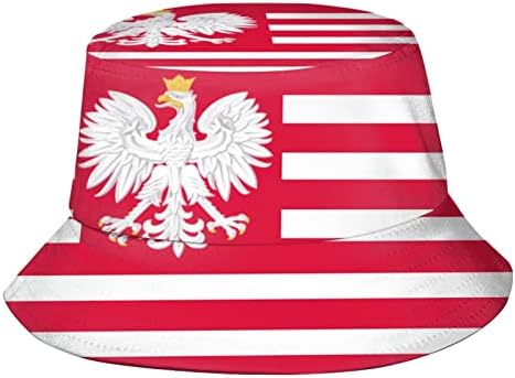 Смешно Полска знаме корпа капи моден сончев капа, спакуван надворешен полски рибар, рибарска капа за жени и мажи