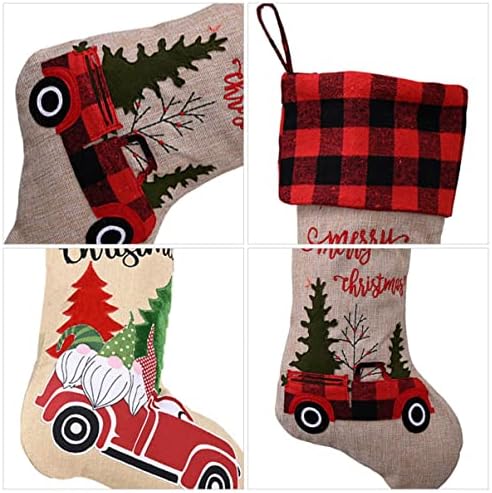 Toyvian 2 парчиња Божиќен порибување подарок баба туба подароци Дедо Мраз торби за подароци што висат приврзоци чорапи хризмас чорапи
