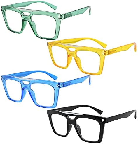 Очила 4 - Пакет Дизајн Очила За Читање За Жени Читање-Квадратни Читатели Мажи