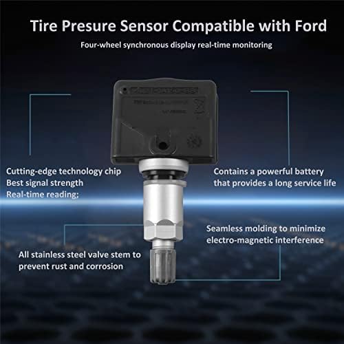 Сензор за системот за мониторинг на притисок на повеќето гуми 433MHz 4L2T-1A150-BB компатибилен со 2003-2005 Ford Expedition Lincoln Navigator