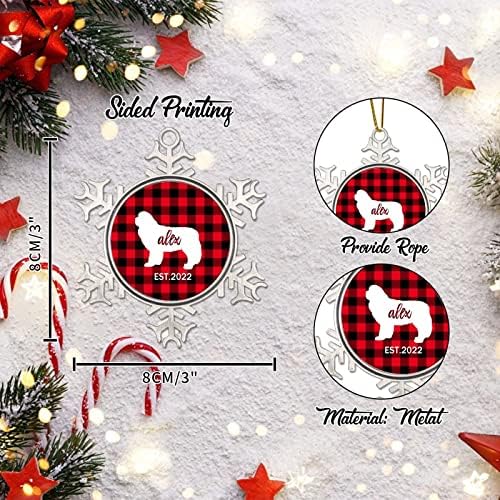 Орнаменти за украсување на дрвја, силуета за кучиња обичај украси црвени биволи карирани кучиња Божиќни украси подароци померански