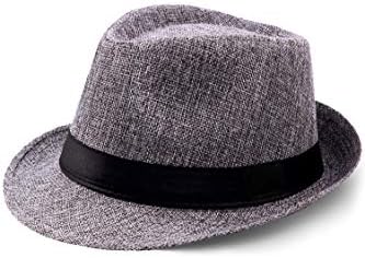 Бебејон Строга Федора Панама капа - за мажи жени Трилби капа кратка лето лето сонце капа