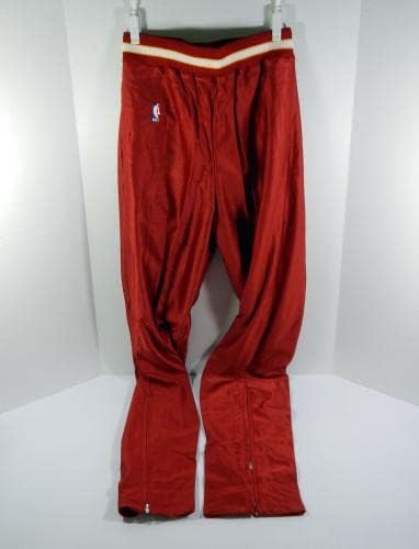 1988-89 Игра на Атланта Хокс издаде црвена јакна за загревање и панталони 42/36 DP40932 - НБА игра користена