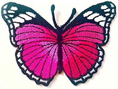 Пеперутка розова боја убава лого железо на шиење на лепенка маица маица лепенка шие железо на везено