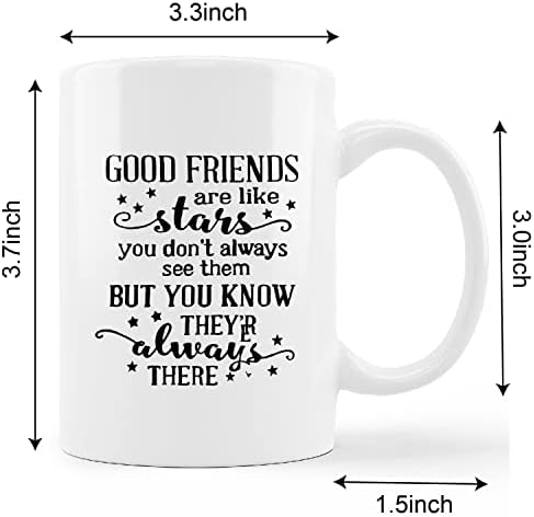 Кунлиса добар пријател цитат чаша чаша, инспиративен цитат Добрите пријатели се како starsвезди керамички кригла-11oz кафе млеко чај чаша
