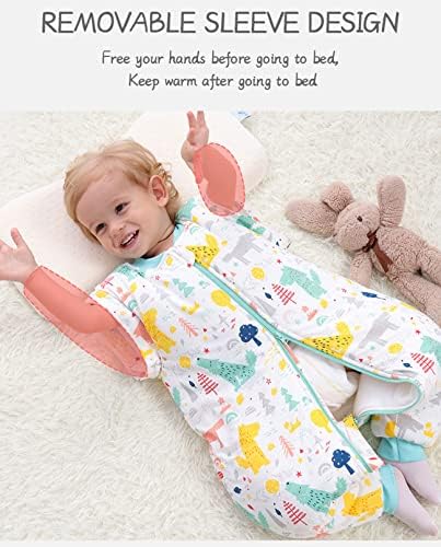 Jueshanzj торба за спиење за бебиња памук отстранливи ракави за спиење на новороденчиња, најважни за новороденчиња, растат поделени со долги ракави