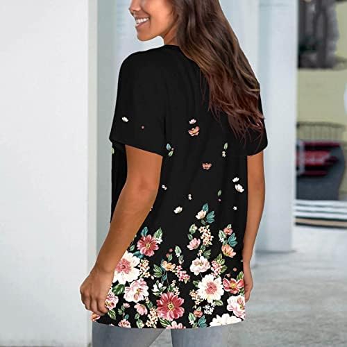Краток ракав 2023 Облека трендовски Y2K VNECK Cotton Graphic Lounge Bluze Tilts за тинејџерски девојки есен лето лето f4