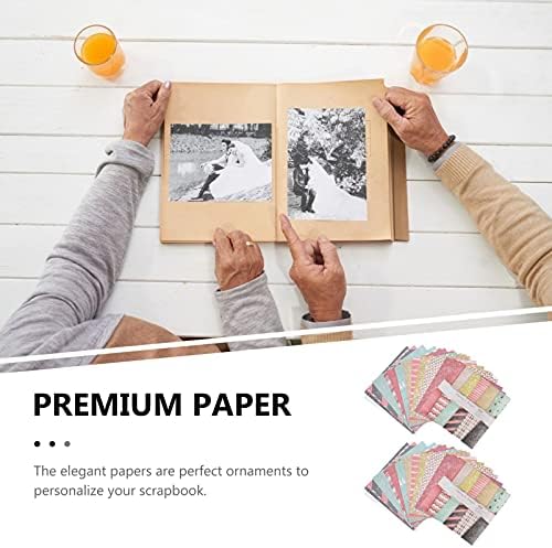 Забележете го гроздобер декор 48 листови за запишување хартија DIY образец хартија Декоративни нијанси хартија за хартија специјализирана