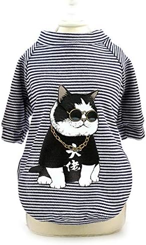 Smalllee_lucky_store симпатична печатена шарена плетена кучиња маица мала кучиња летна облека, мала, сива