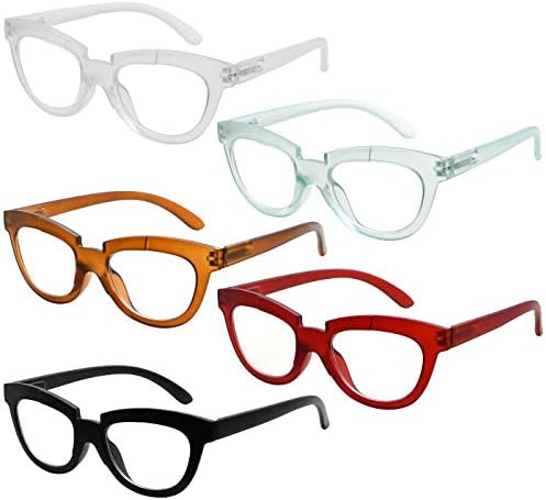 Очила 5-Спакувајте Очила За Читање Полумесечина За Жени Големи Читатели Дами