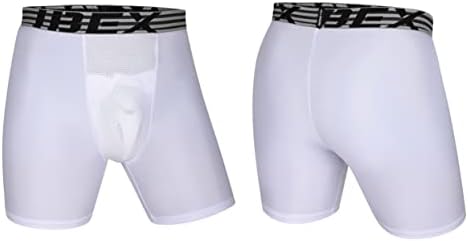 Атлетски атлетски младински компресиски шорцеви со заштитна чаша - младински куп долна облека со чаша, шорцеви за компресија на момчиња