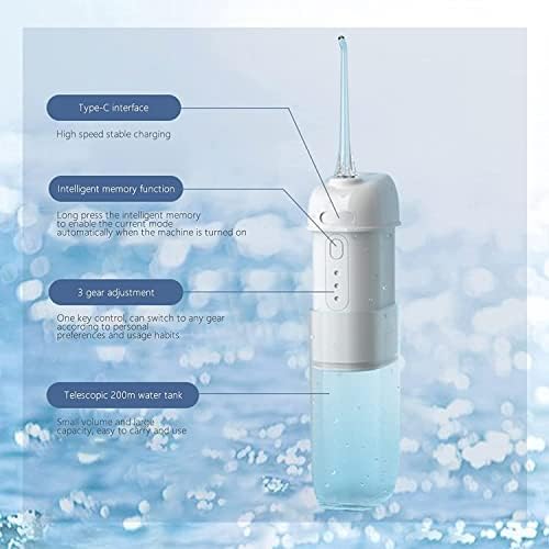Jyybn Ново безжична чистачка за заби во вода, чистач за заби, заби за заби, заби за заби 3 режими и IPX7 водоотпорен, телескопски резервоар за