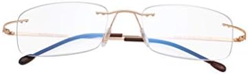 Очила за прогресивно читање на очила за чистење на мултифокуси со сино -светлосни читачи на филтрирање УВ -Заштита, жени жени - злато +3,00