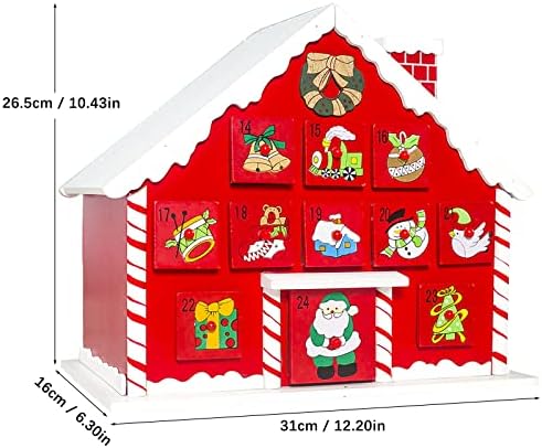 Божиќна Декорација Насликана Куќа Покриена Со Снег Одбројување Календар Кутија За Складирање Украси Божиќни Подароци Украс На Големо Украс