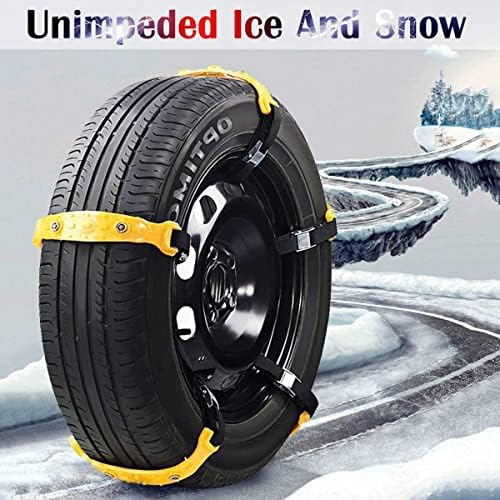Снежни ланци на Yunnuo за автомобил, 5 парчиња гуми снежни ланци, универзална прилагодлива итна влечење на снег, синџири за безбедност на гуми