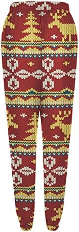 Christmasенски божиќни кинчари дното џемпери со високи половини атлетски џогери дневни панталони со џебови