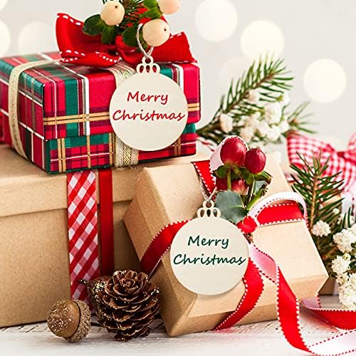 Дрвени Божиќни Орнаменти, Дрвени Украси од 30 парчиња За Занаети Недовршени Тркалезни Дрвени Дискови Со Дупка, Празни Божиќни Занаети