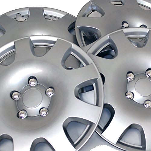 TuningPros WC3-15-502-S-Пакет од 4 Hubcaps-15-инчи стил на металик сребро тркала метални сребрени тркала за центри