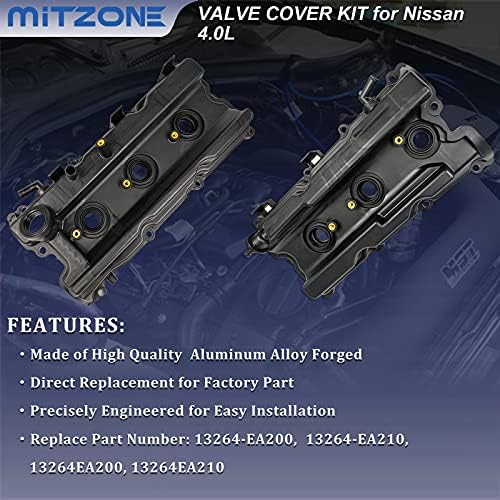 Опфаќањата на вентилот Mitzone Pair со заптивки за филтрирање на маслото за нафта, компатибилен со 2005-2019 Nissan Frontier 05-15