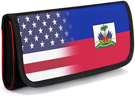 Американско Знаме На Хаити Торба За Носење Компатибилна Со Отпечатоци Од Прекинувачи Заштитна Кутија Со Тенок Филц Со 5 Солти Со
