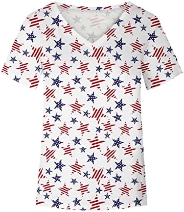 Blените со кратки ракави блузи во САД, графички блузи, маички длабоки v вратот бренд есен летни блузи облека ев