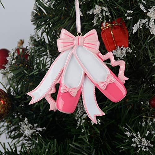 Орнамент за балерина - Персонализирана балерина Божиќна украс - украс за розови балетски чевли - Папучи за девојки балетски украси