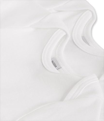 Petit Bateau Pack од 2 Unisex Baby Plain Bodysuits со краток ракав стил 15085-53711 големини 1-24 месеци
