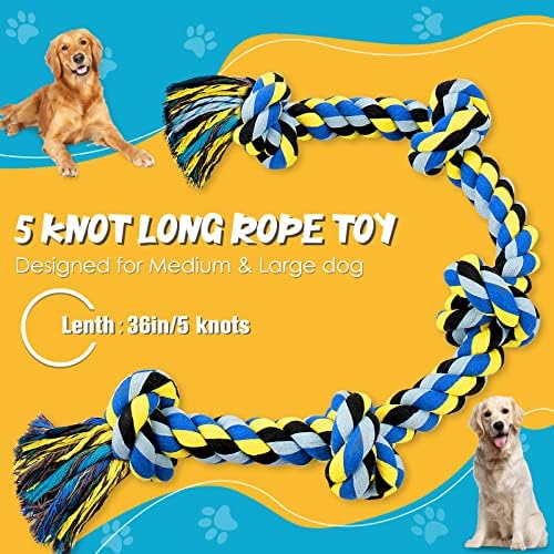 Upsky 32 '' Поопер играчка со јаже и кучиња играчка за големи средни кучиња, играчка за џвакање кучиња за агресивни џвакачи,