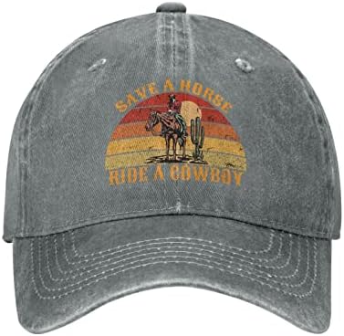 Заштедете коњ возење со каубојска капа, женски бејзбол капа, графичка капа