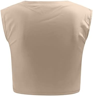 Енху Девојки спортски јога блузи без ракави блузи од камиони елек екипаж на култури корсет за каризола резервоар основни блузи