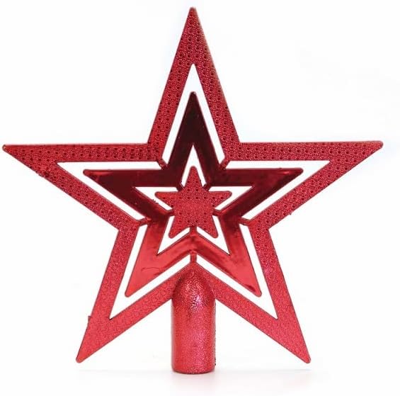 Божиќна Елка Топпер Ѕвезда Декорација Божиќ Врвот Сјајна Црвена, Сина, Сребрена Или Златна