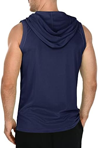 3 пакувања машка суво вклопување влага Техника Брзо суви кошули без ракави, качулка, активен атлетски резервоар на врвови