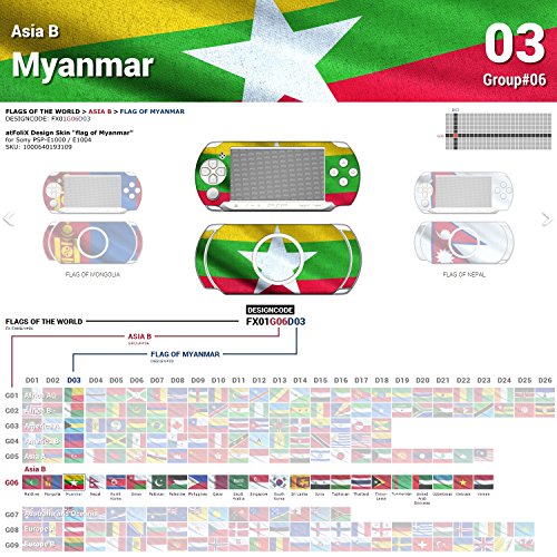 Sony PSP-E1000 / E1004 Дизајн на кожата „Знаме на Мјанмар“ налепница за PSP-E1000 / E1004