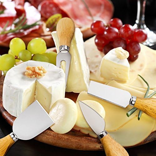 Yxchome сирење ножеви сет од 8 - нож за сирење, вилушка од сирење, сирење, нож за путер - премиум мини ножеви од не'рѓосувачки