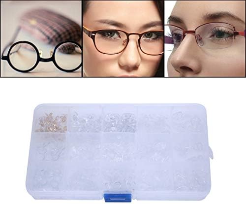 300 парчиња 15 Вредности Меки Силиконски Влошки За Нос Очила Завртка На Очила Алатки За Поправка Со Кутија За Складирање