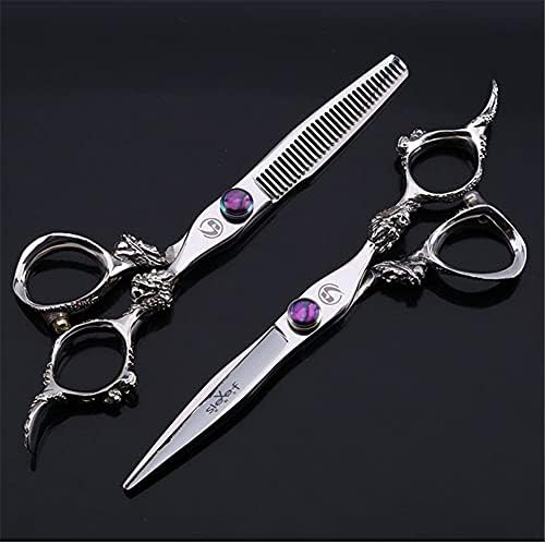 Xjpb ножици за сечење на коса постави фризерски ножици комплет не'рѓосувачки челик 6,0 инчи за бербер салон мажи жени