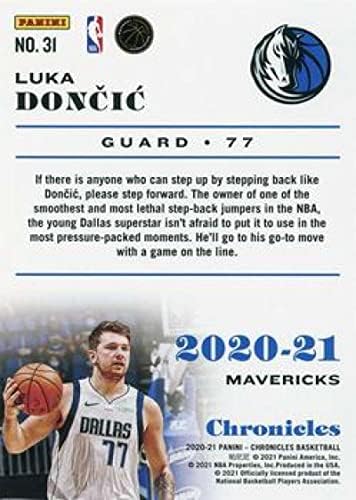 2020-21 Панини Хроники 31 Лука Дончиќ Далас Маверикс НБА кошаркарска трговска картичка