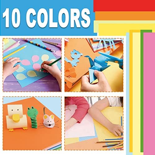 10 бои картички за залихи, хартија од оригами, двострана хартија во боја А4, живописна градежна хартија за DIY рачно изработена, цвет за занаетчиски