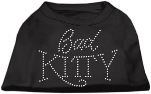 Производи за миленичиња од миленичиња 20-инчи Bad Kitty Rhinestud Print Mirts за домашни миленици, 3x-large, црна