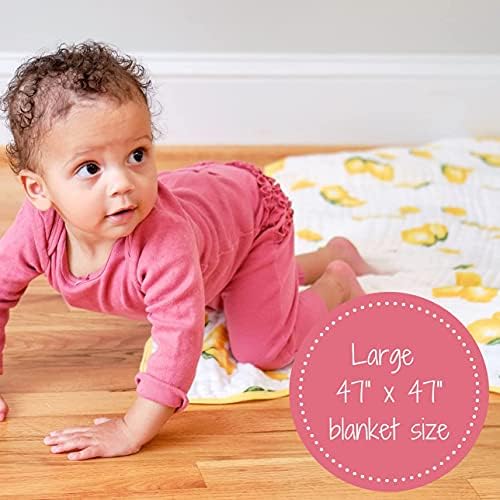LOLLYBANKS Muslin јоргани | памучни расадници и креветчиња за девојчиња | Супер мека и лесна | Голема големина 47 x 47 за бебе дете и дете