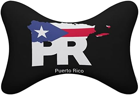 Порторико Мапа Знаме Автомобил Вратот Перница Сет на 2 Удобно Потпирачот За Глава Потпирачот За Глава Исполнет Мемориска Пена За Патување