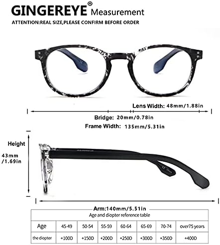 Читање очила жени мажи сина мода сина светлина за блокирање на кружни читатели Компјутерски очила сива желка +1,75