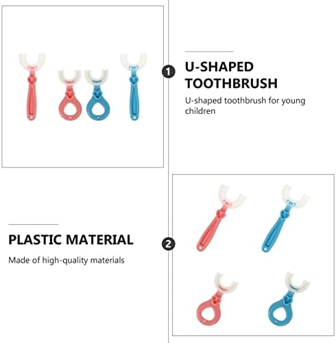 Детска прирачник четка за заби U во форма: Деца рачни четки за заби 4 парчиња четка за чистење на заби за дете за бебиња за орална алатка