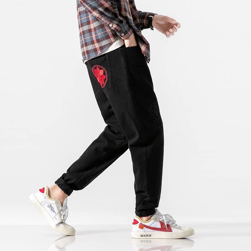 Ixyhpjp мажи везење танг костум кинески стил тексас јакни улична облека обични палта хареми панталони панталони врвови кошула
