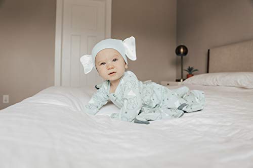Фин + Ема Дизни 2 парчиња Органски памук за бебиња - подножје и капа - Дамбо - зелена, 0-3 месеци